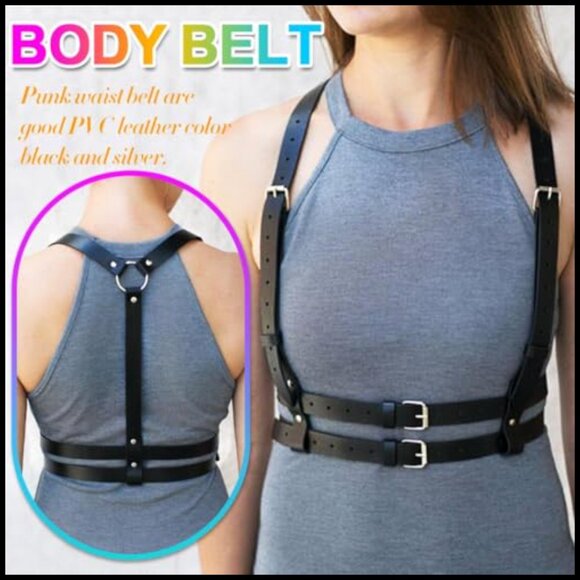 Leather Body Harness Belt Punk Adjustable Gothic Fashion Waist Accessory main image 6